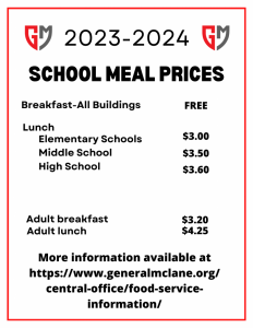 school meal prices